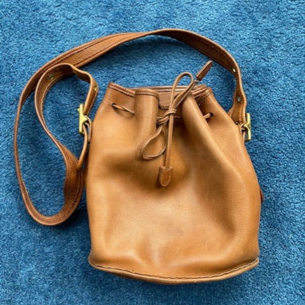Vintage Coach Legacy Drawstring Bucket Bag | Brown